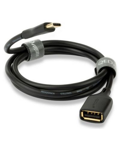 Καλώδιο QED - Connect QE8191, USB-A/USB-C, 0.15m, μαύρο - 1