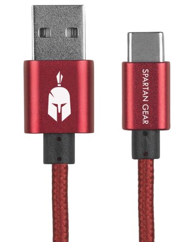 Καλώδιο Spartan Gear - Type C USB 2.0, 2m, κόκκινο - 1