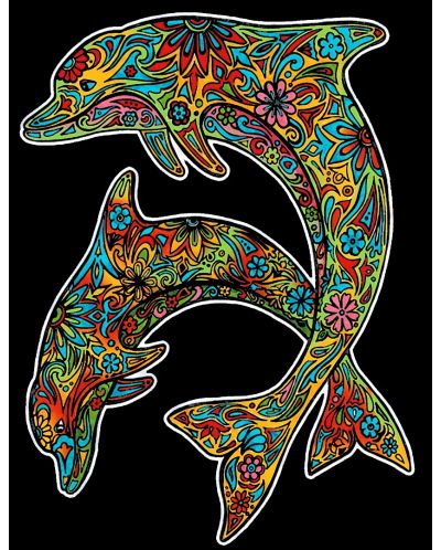 Εικόνα χρωματισμού ColorVelvet - Δελφίνια, 29.7 х 21 cm - 1
