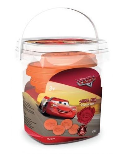 Κινητική άμμος κουβαδάκι Heroes - Cars 3, κόκκινο χρώμα (350 γρ) - 1