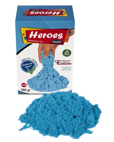 Κινητική άμμος σε κουτί Heroes - Μπλε χρώμα, 500 g - 2
