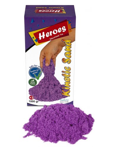 Κινητική άμμος σε κουτί  Heroes - Μωβ χρώμα, 1 κιλό - 2