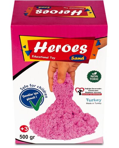 Κινητική άμμος σε κουτί Heroes - Ροζ χρώμα - 1
