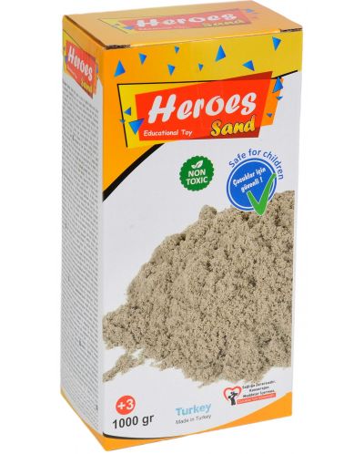 Κινητική άμμος σε κουτί Heroes - Φυσικό χρώμα, 1000 g - 1