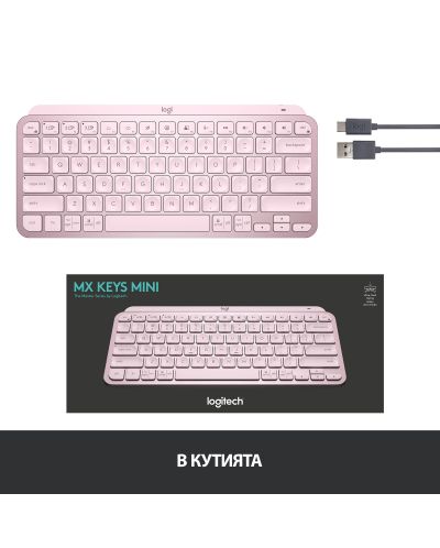 Πληκτρολόγιο Logitech - MX Keys Mini, ασύρματο, ροζ - 11