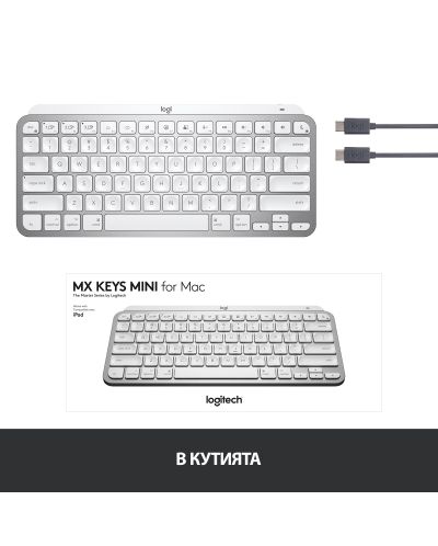 Πληκτρολόγιο Logitech - MX Keys Mini for Mac, ασύρματο, γκρι - 10