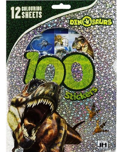 Τετράδιο με 100 αυτοκόλλητα Sense - Δεινόσαυροι - 1