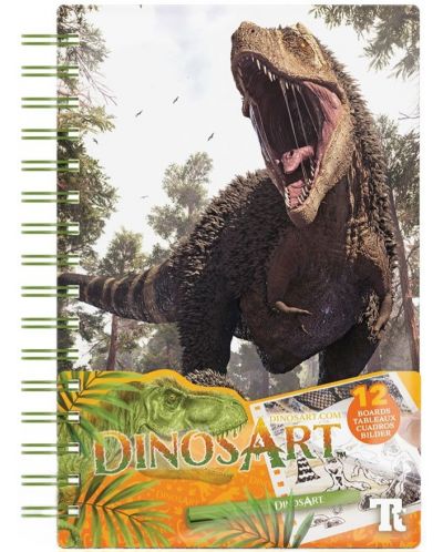 Βιβλίο ζωγραφικής DinosArt Foil - Δεινόσαυροι - 1