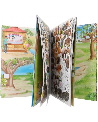 Βιβλίο με αυτοκόλλητα Depesche - Φτιάξτε τον δικό σας ζωολογικό κήπο - 6