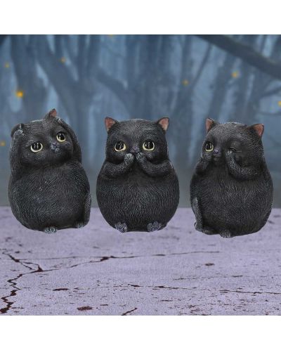 Σετ αγαλματίδια Nemesis Now Adult: Humor - Three Wise Fat Cats, 8 cm - 7
