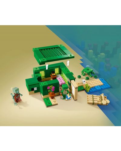 Κατασκευαστής LEGO Minecraft - Το σπίτι της χελώνας στην παραλία (21254) - 6