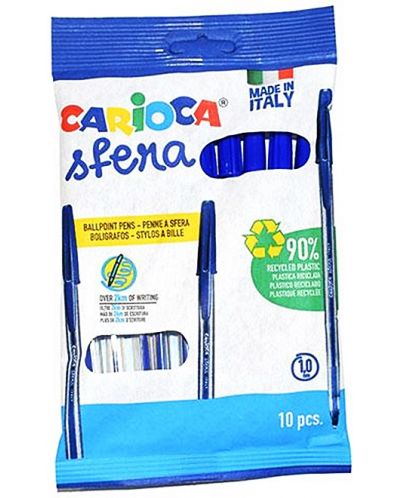 Σετ στυλό Carioca Sfera -10 τεμάχια, μπλε - 1