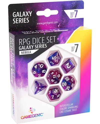 Σετ ζάρια Gamegenic: Galaxy Series - Nebula, 7 τεμάχια - 1