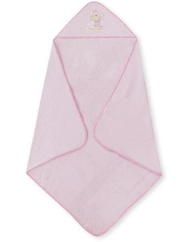 Σετ βρεφική πετσέτα με χτένα και βούρτσα Interbaby - Love you Pink, 100 x 100 cm - 2