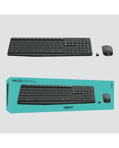 Σετ ασύρματο ποντίκι και πληκτρολόγιο Logitech - MK235, 2.4GHZ, μαύρο - 6