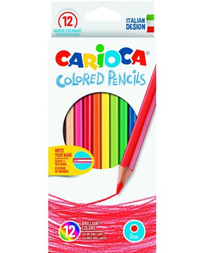 Σετ  μολύβια Carioca - Brilliant Hexagon, 12 χρώματα - 1