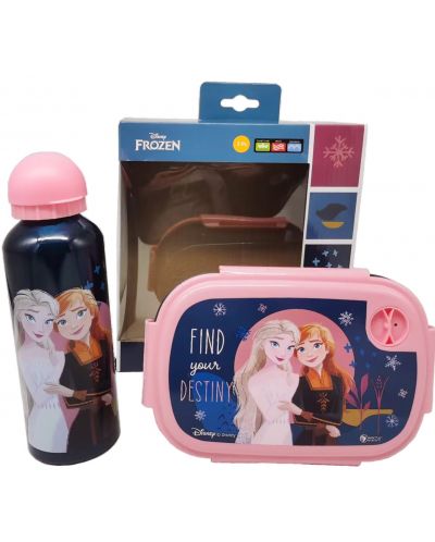 Σετ μπουκάλι  και κουτί φαγητού Disney - Frozen, ροζ - 3
