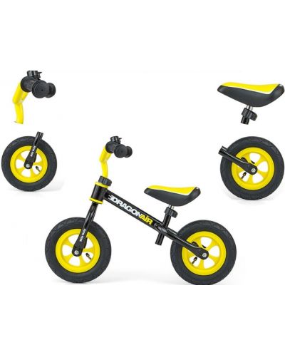 Ποδήλατο ισορροπίας Milly Mally - Dragon Air, μαύρο/κίτρινο - 2