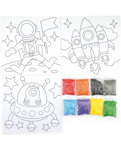 Σετ για ζωγραφική με χρωματιστή άμμο Andreu toys - Διάστημα - 2