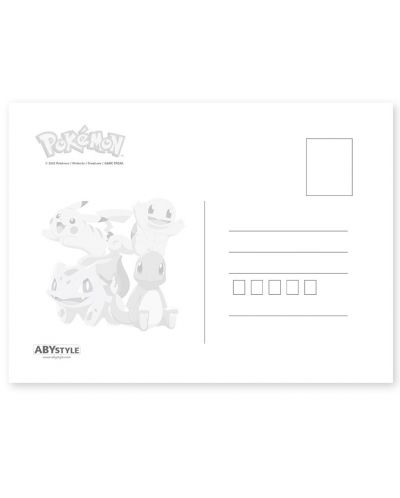 Σετ καρτ ποστάλ ABYstyle Games: Pokemon - Generation 1 starters, 5 τεμάχια - 7