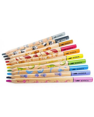 Σετ χρωματιστά μολύβια Kidea - Jumbo Safari, 10 χρώματα - 3