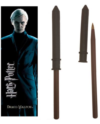 Σετ στυλό και διαχωριστή βιβλίων  The Noble Collection Movies: Harry Potter - Draco Malfoy - 1