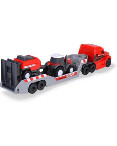Σετ Dickie Toys - Φορτηγό μεταφοράς με τρακτέρ Massey Ferguson - 3