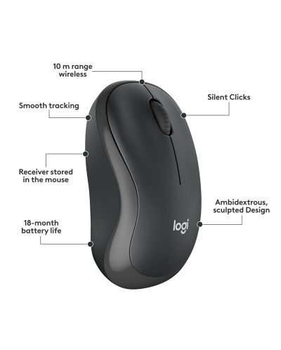 Σετ ασύρματο ποντίκι και πληκτρολόγιο Logitech - MK295, μαύρο - 7