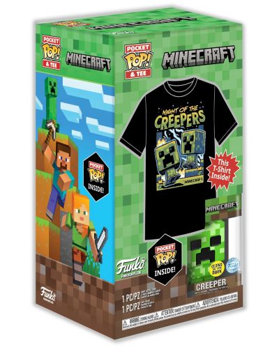 Σετ Funko POP! Collector's Box: Games - Minecraft - Blue Creeper (Glows in the Dark) - 5