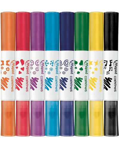 Σετ μαρκαδόροι Maped Color Peps Duo - 8 χρώματα, με σφραγίδες - 2