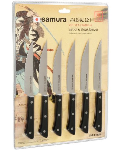 Σετ 6 μαχαίρια κρέατος Samura - Harakiri, μαύρη λαβή - 5