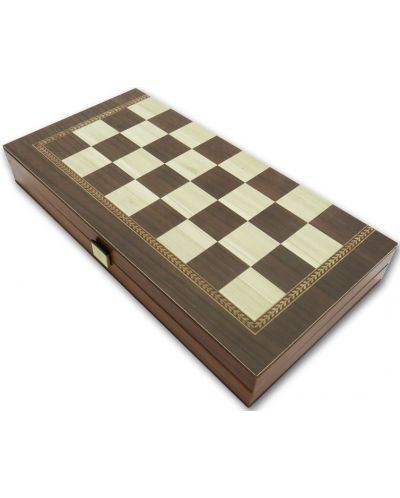 Σετ σκάκι και τάβλι Manopoulos -Χρώμα Wenge, 38 x 19 εκ - 1