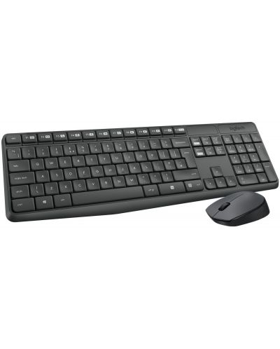 Σετ ασύρματο ποντίκι και πληκτρολόγιο Logitech - MK235, 2.4GHZ, μαύρο - 1