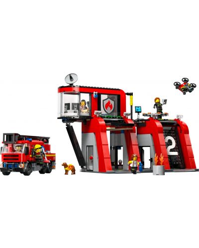 Κατασκευαστής LEGO City - Πυροσβεστικός σταθμός με πυροσβεστικό όχημα (60414) - 3