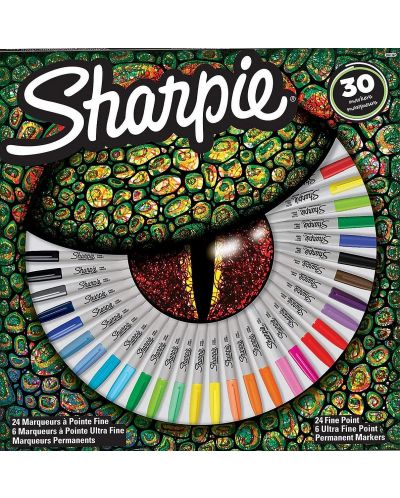 Σετ μαρκαδόρων Sharpie Crocodile Eye - 30 χρώματα - 1