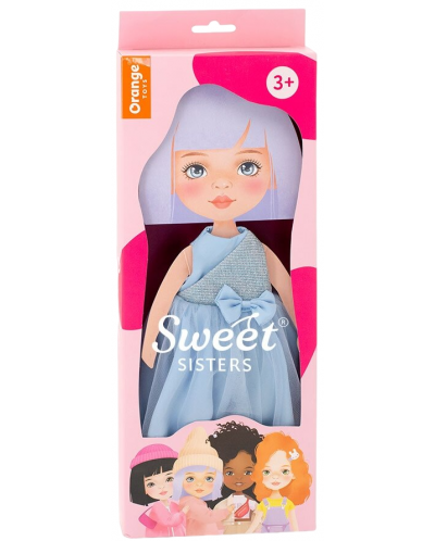 Σετ ρούχων κούκλας Orange Toys Sweet Sisters - Μπλε σατέν φόρεμα - 1