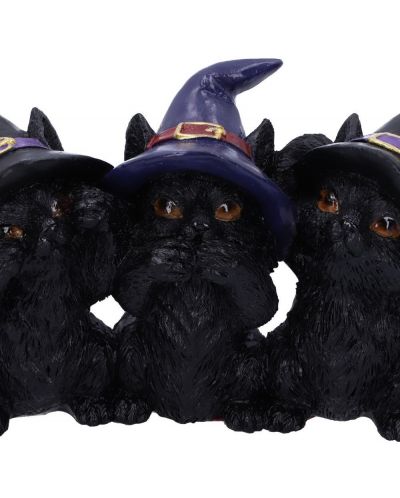 Σετ αγαλματίδια Nemesis Now Adult: Humor - Three Wise Black Cats, 11 cm - 5