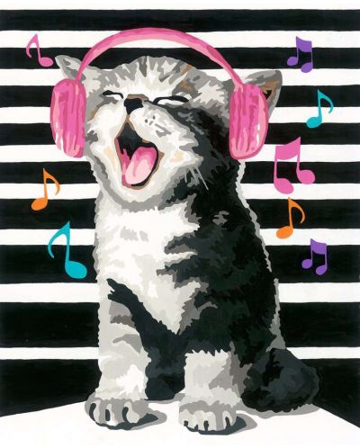 Σετ ζωγραφικής με αριθμούς   Ravensburger CreArt -Γατάκι που τραγουδάει - 2