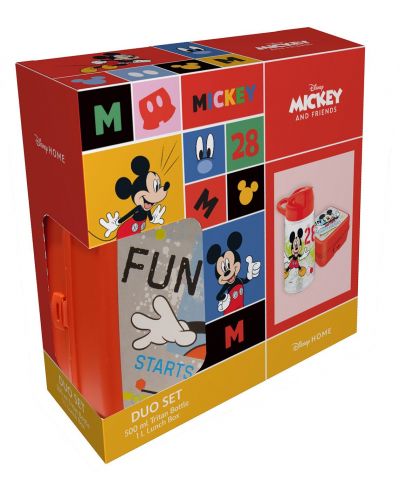 Σετ μπουκαλιού και κουτιού φαγητού Disney - Micky Mouse - 1