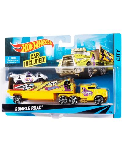 Σετ Mattel Hot Wheels Super Rigs - Φορτηγό και αυτοκίνητο. ποικιλία - 6