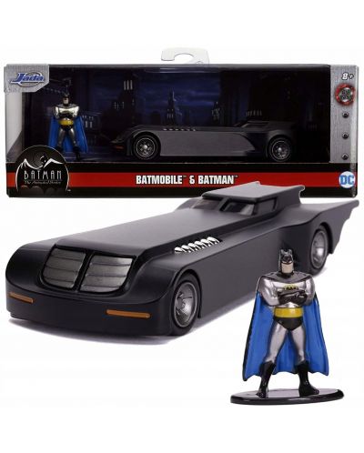 Σετ Jada Toys - Αυτοκίνητο Batman Animated Series Batmobile, 1:32 - 1
