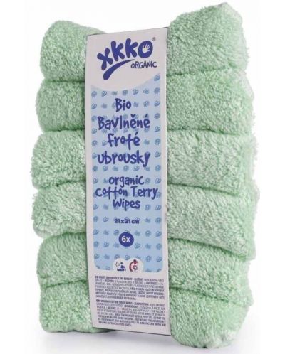 Σετ βαμβακερές πετσέτες  Xkko - Mint, 21 х 21 cm,6 τεμάχια - 1