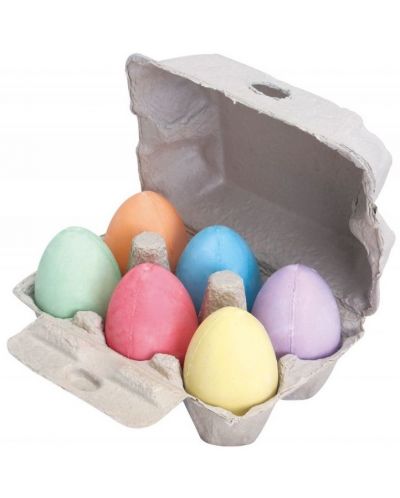 Σετ χρωματιστά αυγά από κιμωλία Bigjigs, 6 τεμάχια - 1