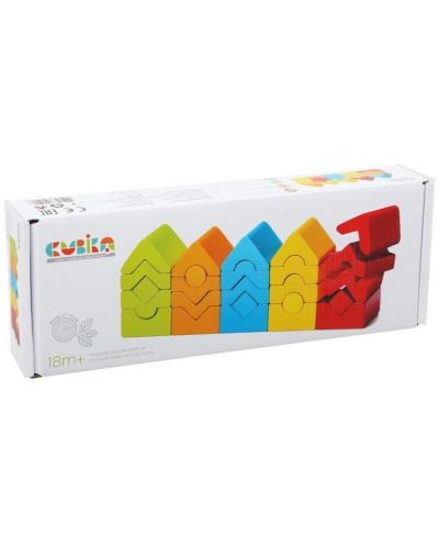 Σετ ξύλινα μπλοκ Cubika - Χρωματιστοί πύργοι, 25 τεμάχια - 4