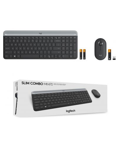 Σετ ασύρματο ποντίκι και πληκτρολόγιο Logitech - Combo MK470, γκρι - 3