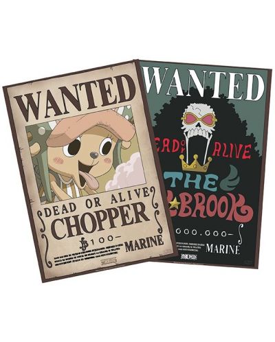 Σετ μίνι αφίσες GB eye Animation: One Piece - Brook & Chopper Wanted Posters - 1