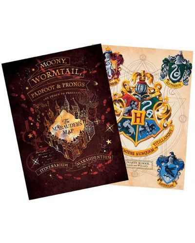 Σετ μίνι αφίσες GB eye Movies: Harry Potter - Crests & Marauders - 1