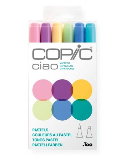 Σετ μαρκαδόρων Too Copic Ciao - Παστέλ αποχρώσεις, 6 χρώματα - 1
