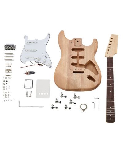 Σετ Harley Benton - Stratocaster DIY Kit, μπεζ/άσπρο - 1