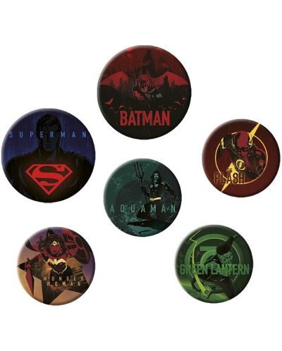 Σετ Κονκάρδες ABYstyle DC Comics: Justice League - Logos - 1